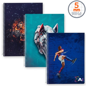 CUADERNO ESPIRAL DISEÑO TAMAÑO CARTA 100 HJS C/CORRIENTE AMERICAN IRIS