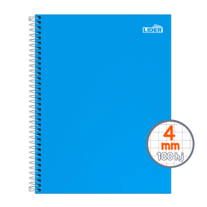 CUADERNO ESPIRAL TAMAÑO 1/2 OFICIO 100 HJS C/MENUDA LIDER